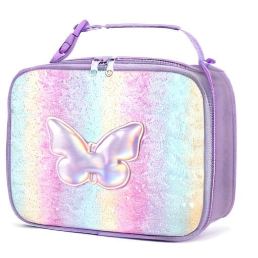 Hairao Butterfly Lunch Box for Girls Kids Rainbow Lunch Bag Waterproof Thermal Insulated Cooler Bag for Girls Kids Toddlers Teens School Gift