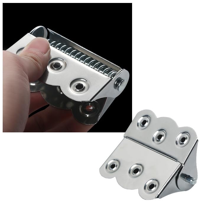 Stainless Steel Butterfly Hinge Screen Window Automatic Door Closing Spring Hinge with Screws (4)