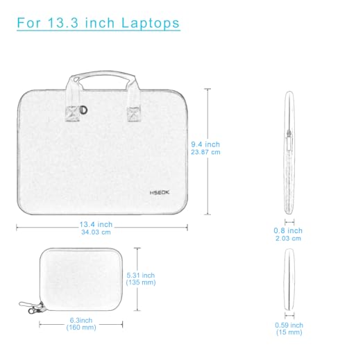 Hseok Laptop Sleeve 14 inch Case with Small Pouch, Neoprene Computer Bag Compatible with MacBook Pro 14" M4/M3/M2/M1 2025-2021, MacBook Air/Pro 13" and Most 14 inch Notebooks，P01K01