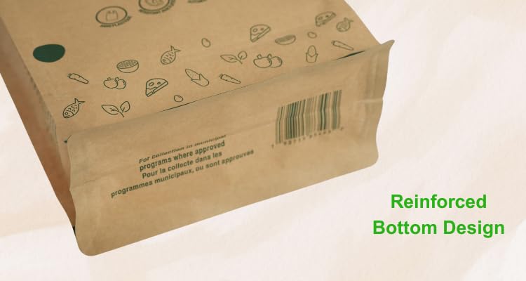 MKR Green Life - Compostable Paper Kitchen Food Waste Bags - 100% Cellulose Leak-Resistant Bin Liners, 35 Count