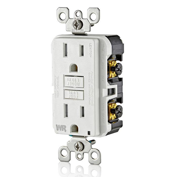 Leviton GFCI Weather-Resistant Receptacle, 15 Amp Tamper-Resistant, GFWT1-W, White