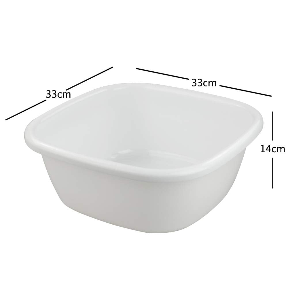 Yarebest 12 Quart Plastic Basin Set of 4, Wash Bin Dishpan, White