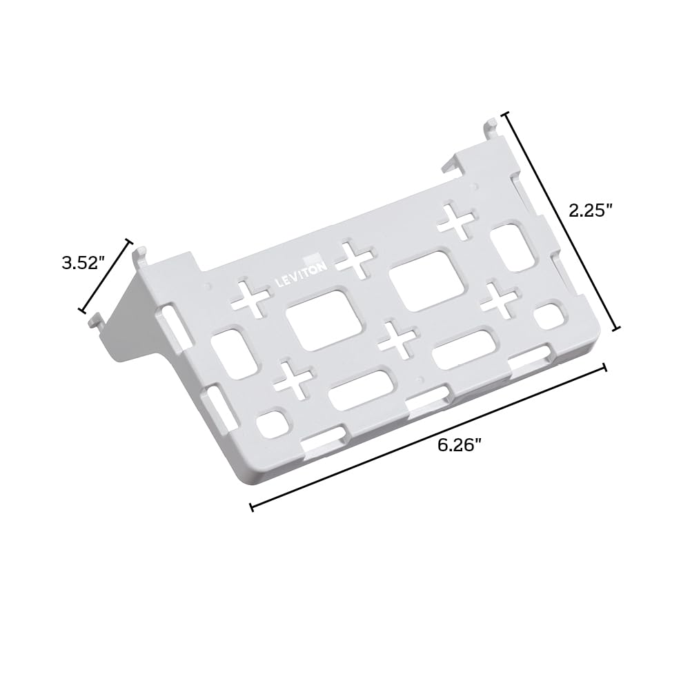 Leviton Plastic Universal Shelf Bracket for Structured Media Center, 49605-AUB, White