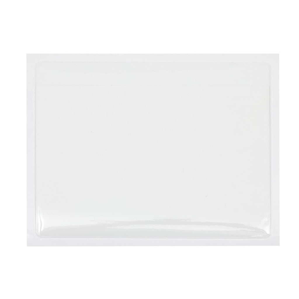 100 Pack Top Load 4x6 Photo Sleeves with Adhesive, Index Card Holder for Office Supplies, Clear Label Pockets for Small Business