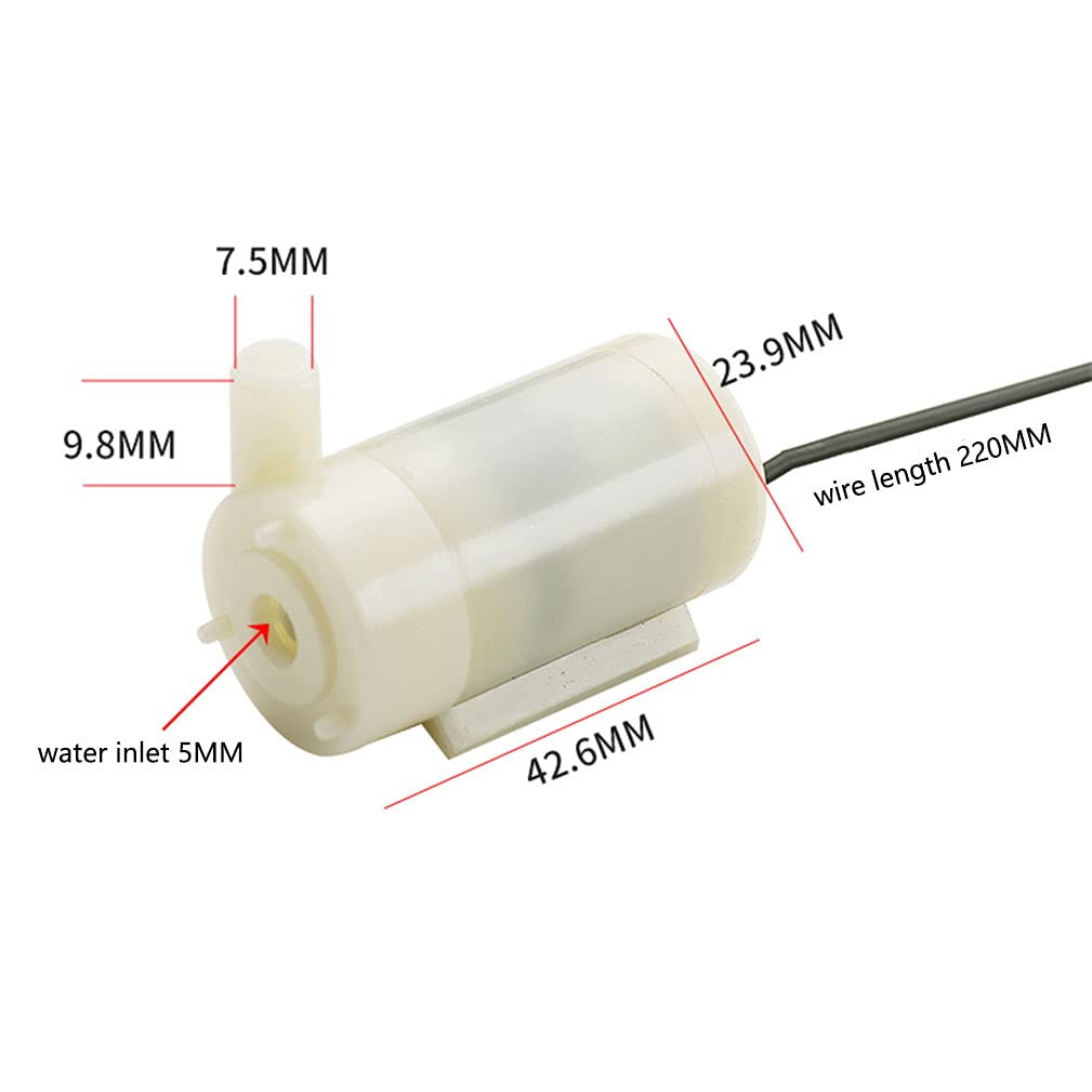4Pcs Micro Submersible Mini Water Pump DC 3V-5V with 10ft Clear Vinyl Tubing Set for Fish Tank Garden Plant