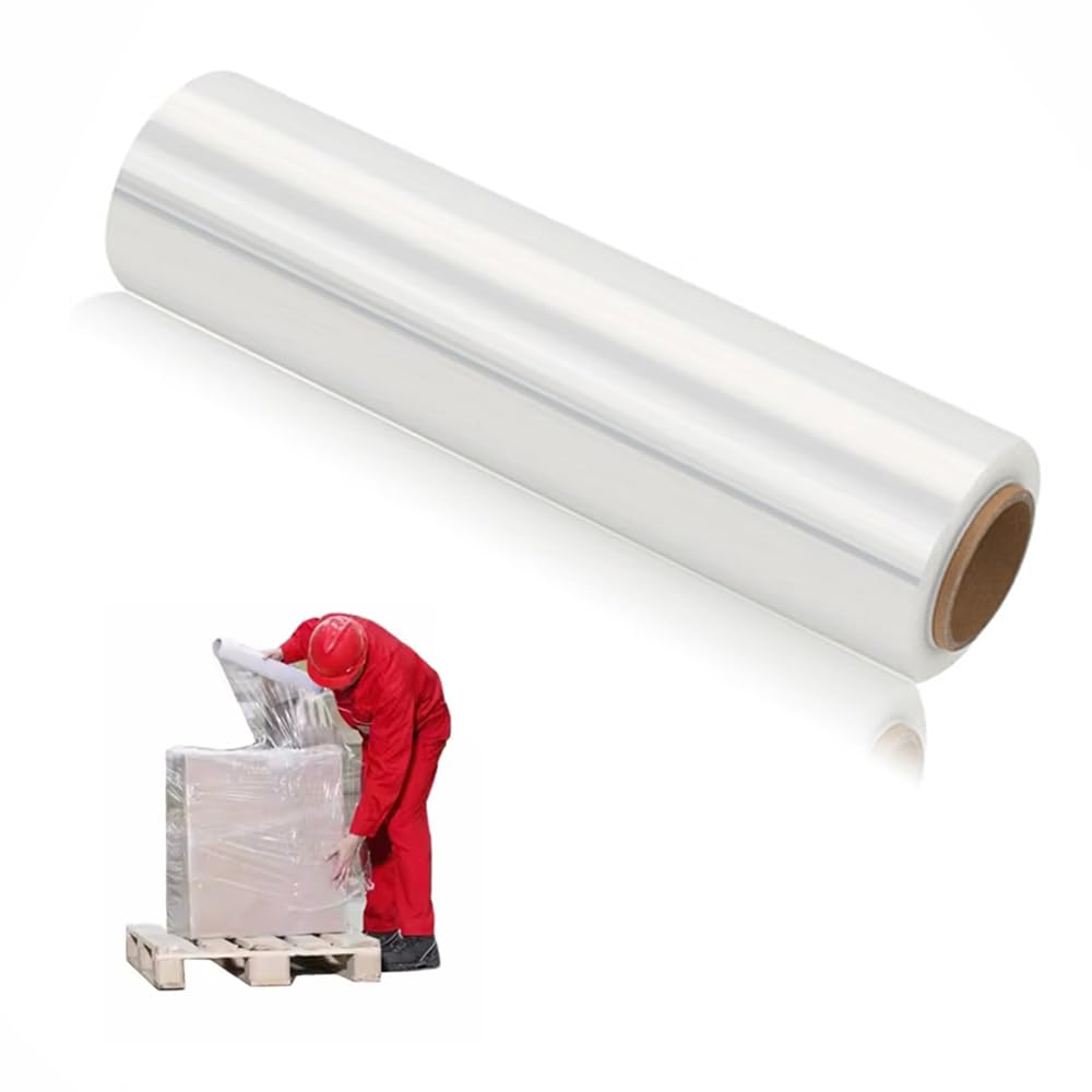 Stretch Wrap Film Heavy Duty 11.8 inch Wide 500ft Shrink Wrap Roll Self Adhering Packing Supplies for Moving, Packing and Pallet Furniture