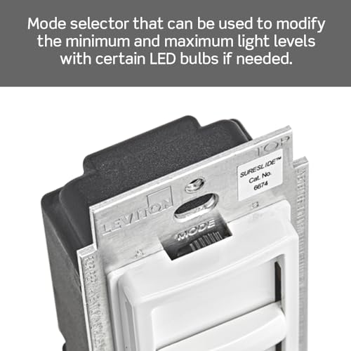 Leviton SureSlide Dimmer Switch for Dimmable LED, Halogen and Incandescent Bulbs, 6674-P0E, Black