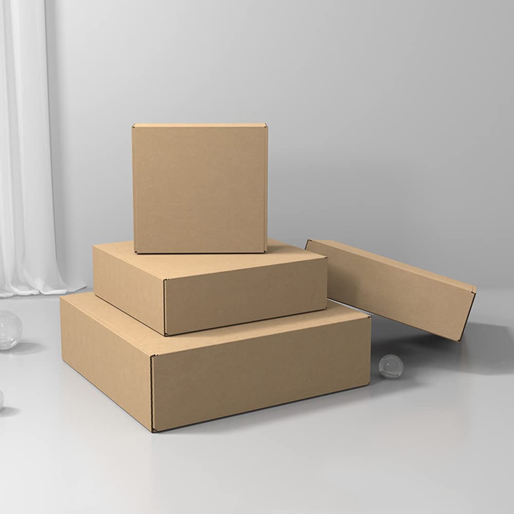 7x6x3 inch Shipping Boxes Pack of 25，Livejun Brown Corrugated Cardboard Box Mailer Boxes for Packaging Small Business Shipping，Boxes for Birthday Wedding Party Gift Giving… (7X6X3)