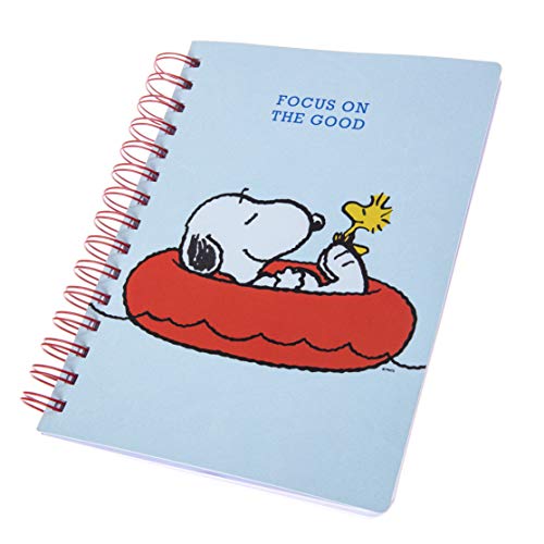 Graphique Vegan Leather Spiral Journal, Peanuts Focus, "Focus On The Good" Quote on The Cover – Perfect for Taking Notes, Lists and More