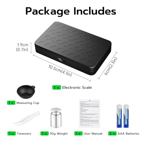 Wigearss High-Precision 50g x 0.001g Digital Scale – 7 Units, Backlit LCD, Tare & Calibration – Perfect for Jewelry, Gold, Herbs & More