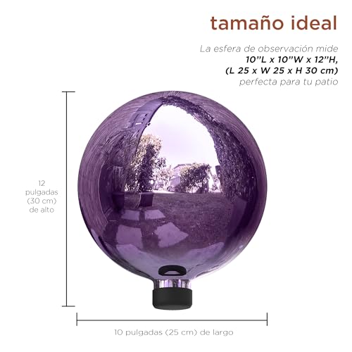 Alpine Corporation 10" Diameter Indoor Outdoor Glass Gazing Globe Yard Decoration, Purple