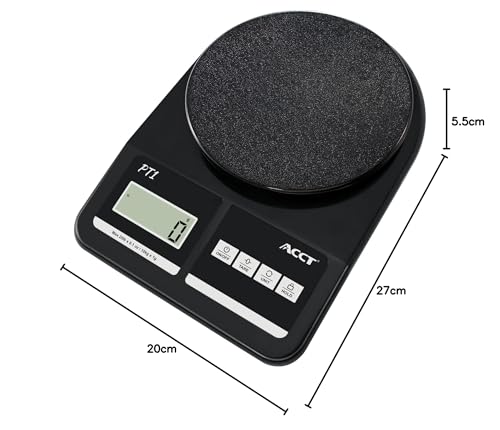 ACCT Postal Scale, 25lb-0.1oz High Accuracy, Shipping Scale for Office/Small Business/Mail/Envelope, 5 Units, Hold Function, Postage Scale with Battery