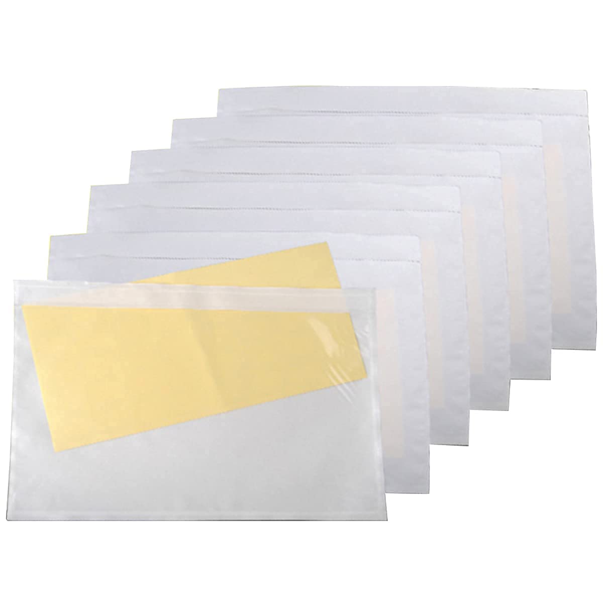 LabelMore 200 pcs 6" x 9" Clear Plastic Adhesive Packing List Mailing Shipping Label Pouch Return Label Documents Keeps Paper Safe While Shipping