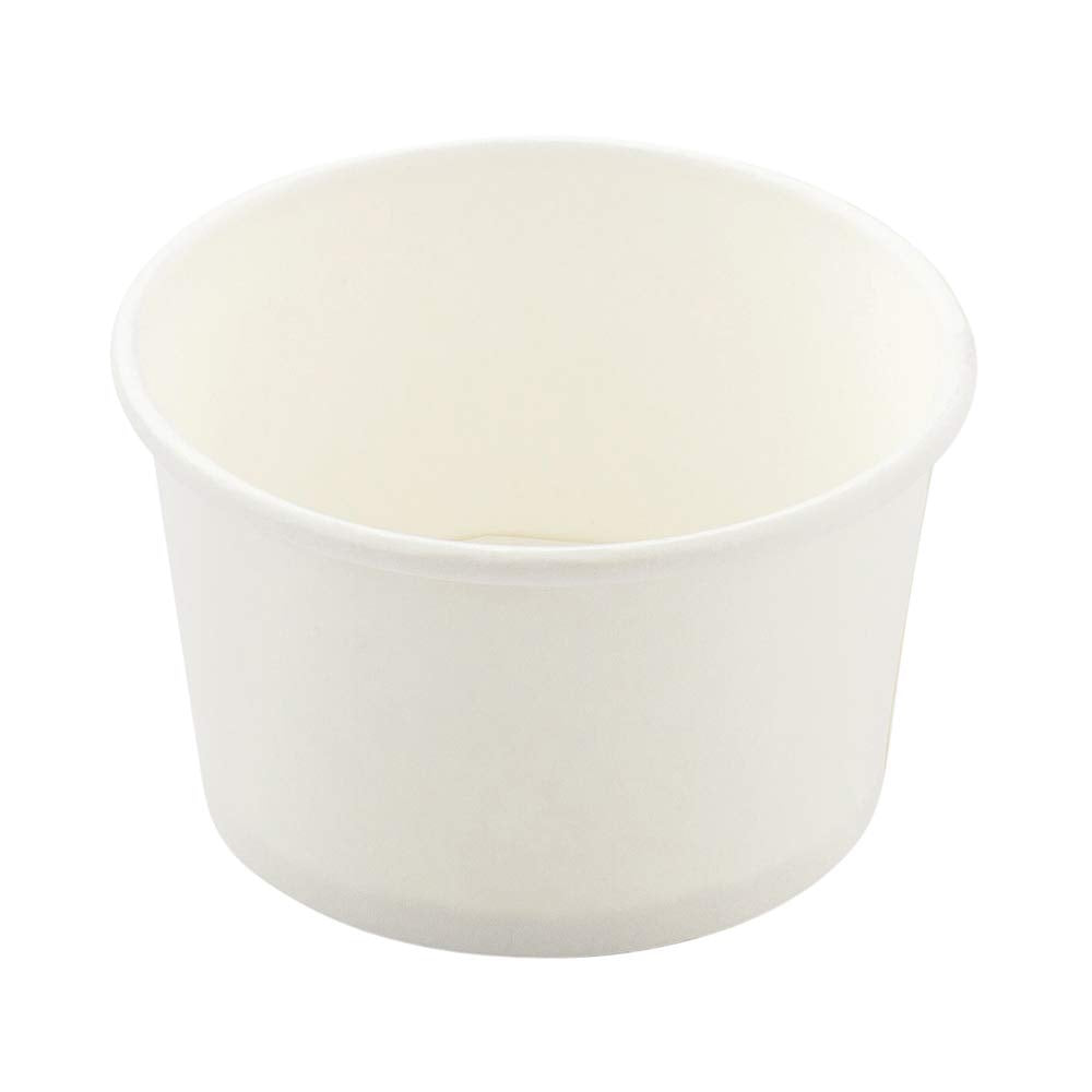 Coppetta 5-Ounce Dessert Cups, 50 Disposable Ice Cream Cups - Lids Sold Separately, Sturdy, White Paper Frozen Yogurt Bowls, for Hot and Cold Foods, Perfect for Gelato Or Mousse - Restaurantware