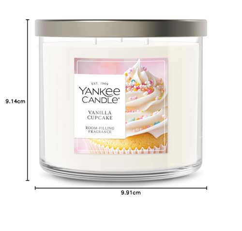 Yankee Candle 3 Wick Candle Jar, Scented Candle with up to 40 Hours of Burn Time, Premium Plant Wax Blend for Consistent Long Lasting Scent from First to Last Burn, Vanilla Cupcake