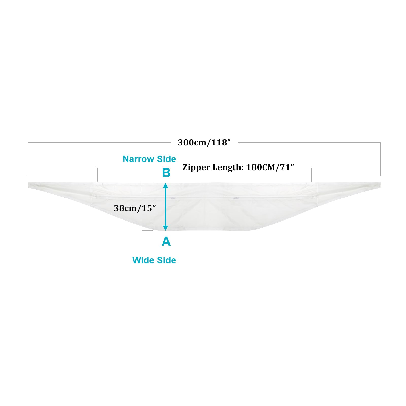 HOOMEE 300CM (118 inch ) Universal Window Seal for Portable Air Conditioner And Tumble Dryer Works with Every Mobile Air-Conditioning, Easy to Install Air Exchange Guards With Zip and Adhesive Fastener