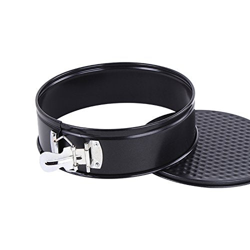 Gabkey 8 inch Circular Springform Carbon Coated Rolled to Interlocking and Leak-Proof Seal Cake Pan