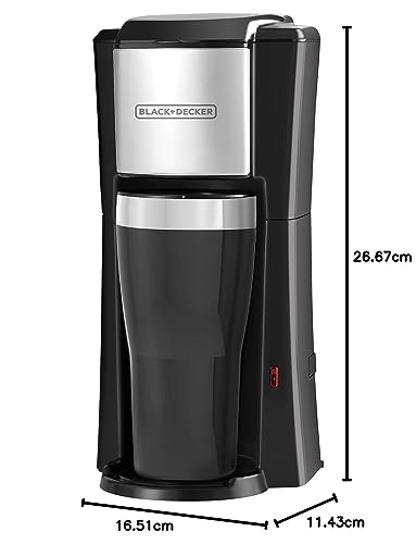 BLACK+DECKER CM618C Single Serve Coffee Maker, Black