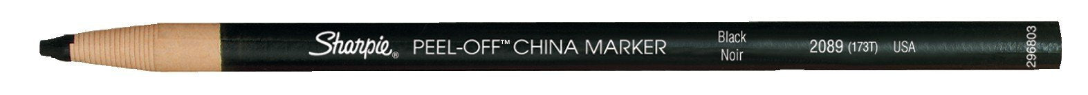 Sharpie PEEL-OFF Marker China, China Marker Bullet, 12 Pack, Black (2089)