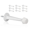 KOVOSCH 10 Pack Solid Rigid Door Stops - Heavy Duty Durable Door Stoppers Wall Protector with Soft Rubber Tips, White