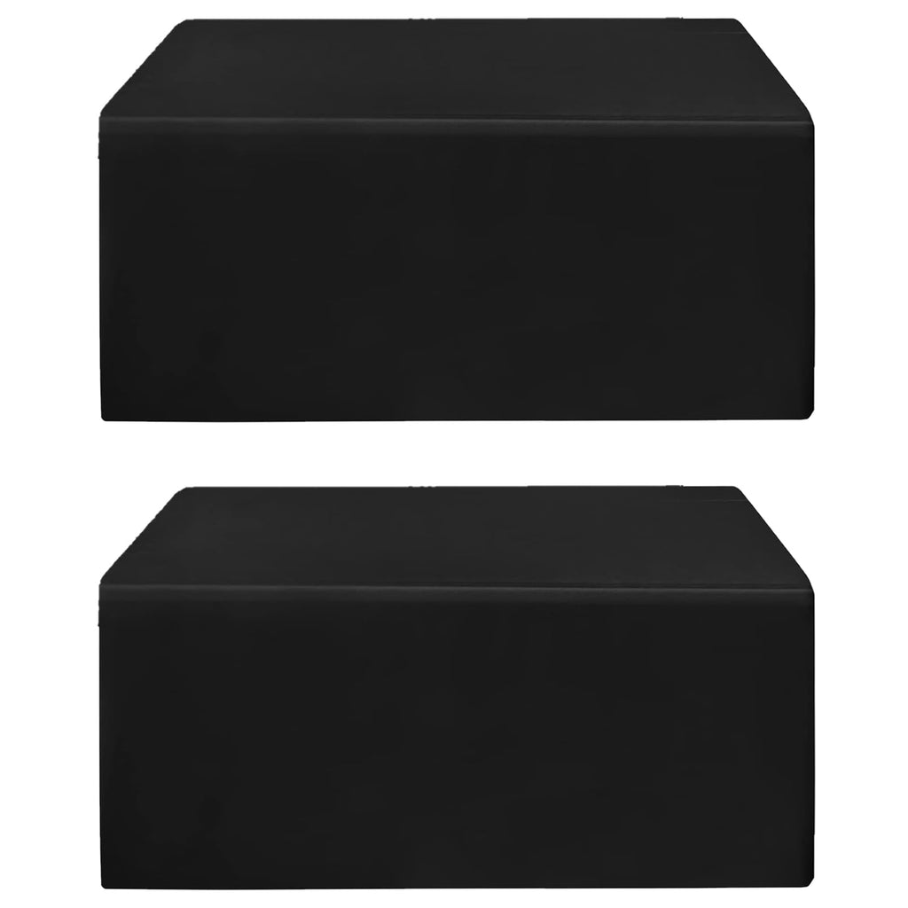 2 Pack Black Tablecloth Fitted Table Clothes for 6 Foot Rectangle Tables - Water Resistant Washable Fabric Polyester Rectangle Table Cover for Wedding Uses（72L x 30W x 30H Inches, Black）