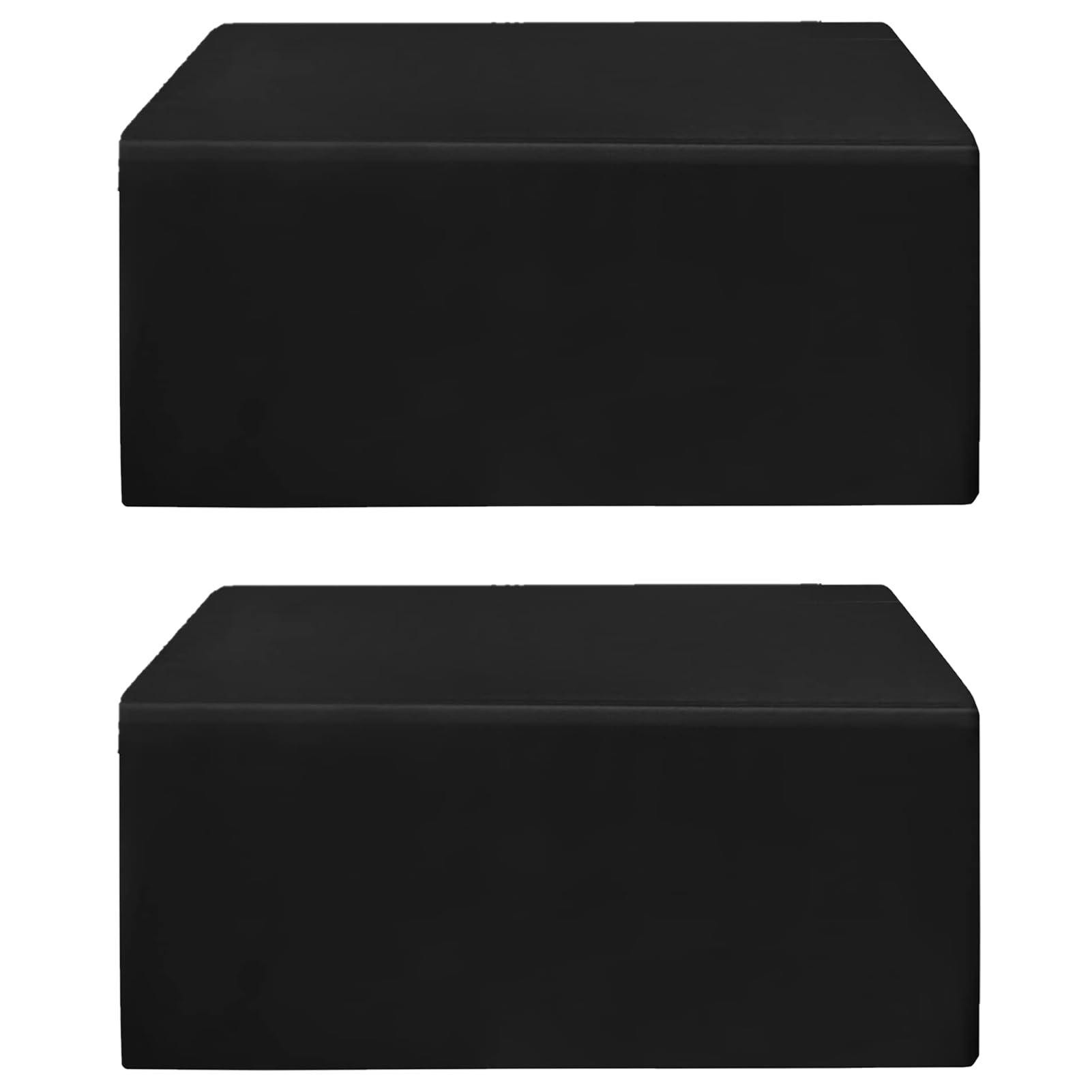 2 Pack Black Tablecloth Fitted Table Clothes for 6 Foot Rectangle Tables - Water Resistant Washable Fabric Polyester Rectangle Table Cover for Wedding Uses（72L x 30W x 30H Inches, Black）