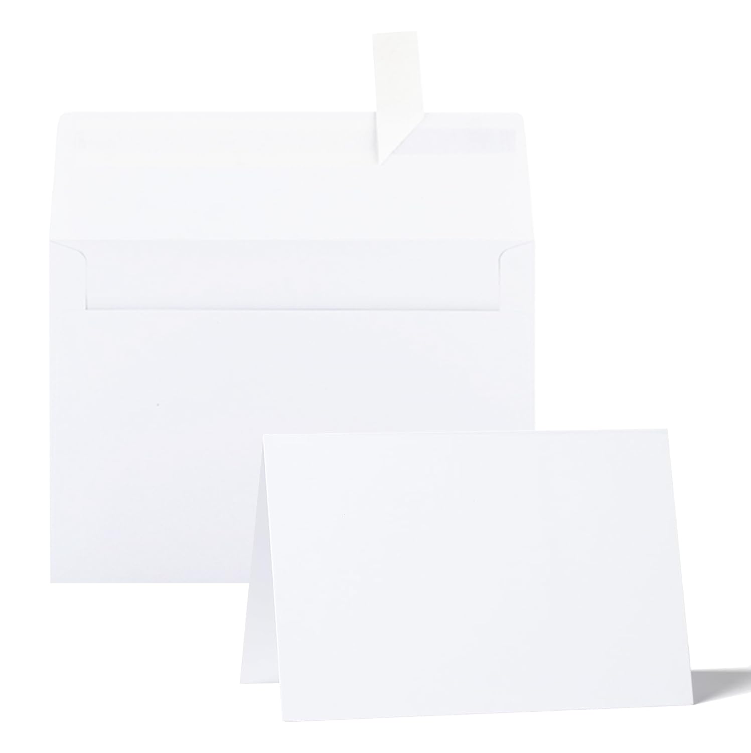 Packpal Blank Cards and Envelopes 5X7, 50Pack Self Seal White Fold Cardstock with Envelope for Wedding Invitation, DIY Note, Homemade, Thank You Greeting Card