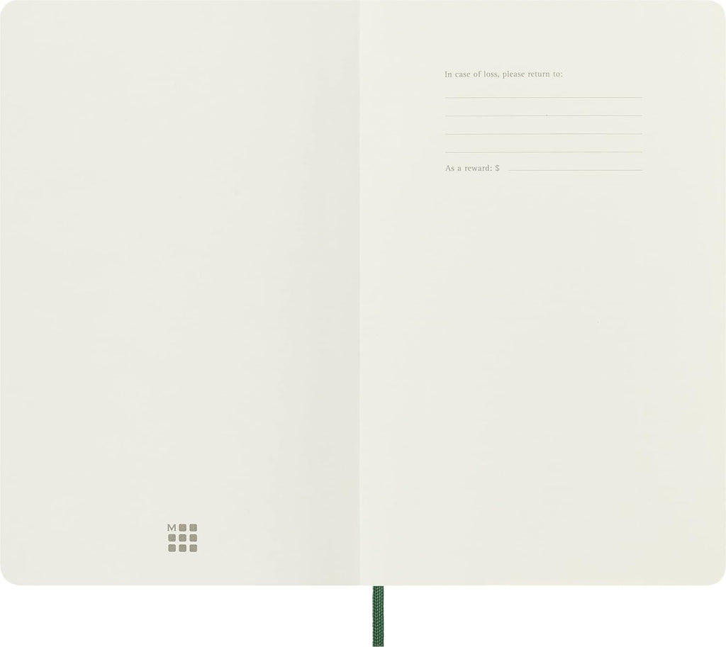 Moleskine Notebook, Large, Ruled, Myrtle Green, Soft Cover (5 x 8.25)