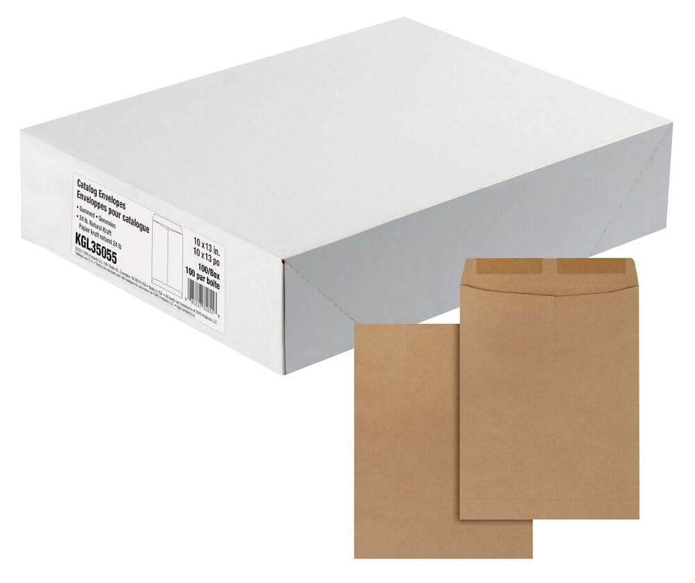 Quality Park Envelopes, 10" x 13" Kraft Catalog, Heavyweight Paper for Mailing Documents and Letters, Secure Fit Design, Durable Construction, Ideal for Office and Home Use, 100-Pack
