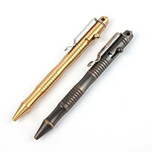 SMOOTHERPRO Solid Brass Bolt Action Pen Heavy Duty for Tremor Parkinson Arthritic Hands Business Office Signature EDC Pocket Carry Retro Black (BB202)