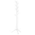 VASAGLE Solid Wood Coat Rack, Free Standing Tree-Shaped Coat Rack with 8 Hooks, 3 Height Options, for Clothes, Hats, Bags, Living Room, Bedroom, Home Office, White URCR04WT