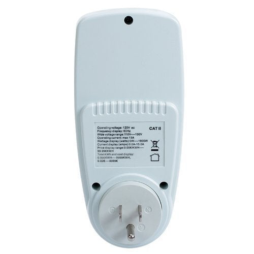 Stanz (TM) Plug Power Meter Monitor Energy Watt Voltage Amps Meter with Electricity Usage Monitor Max 15A 1800W