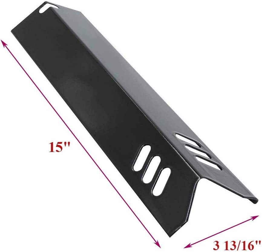 Criditpid 15 inch Porcelain Grill Heat Shields Replacment for Dyna-Glo DGF510SBP, DGF493BNP, Set of 4 Barbeque Grill Heats for Backyard Grill Replacement Parts BY15-101-001-02 BY13-101-001-13 GBC1460W
