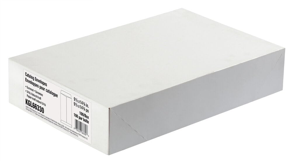 Quality Park Envelopes, Catalog Style, 9-1/2 x 14-3/4 Inch, Gummed Flap, Natural Kraft Paper, 100-Count, Durable Mailing and Document Storage for Business or Home Use