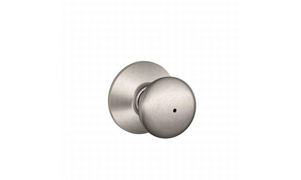 Schlage F40 PLY 619 Plymouth Door Knob with Standard Trim, Bed & Bath Privacy Lock, Satin Nickel