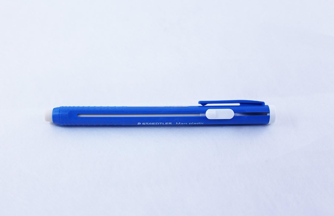 STAEDTLER Mars Plastic 528 50 Propelling Graphite Stick Eraser Set - 2 Pieces + 4 Refills / Solid Eraser With Little Residue / Length Adjustable Body / German Brand