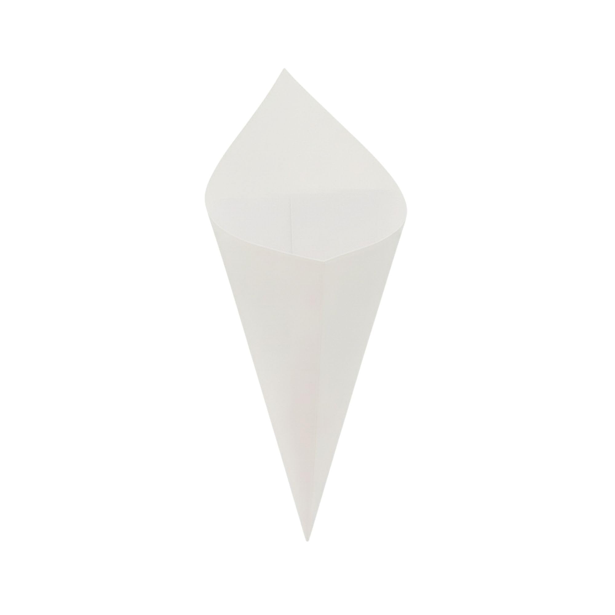 Restaurantware-Conetek 10-Inch Eco-Friendly White Finger Food Cones: Perfect for Appetizers - Food-Safe Paper Cone - Disposable and Recyclable - 100-CT