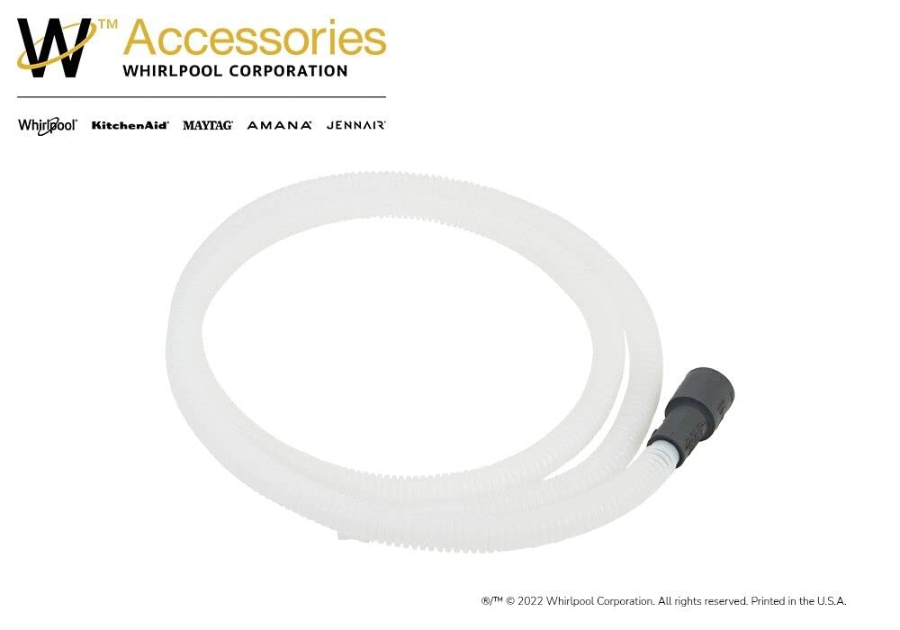 Whirlpool 8269144A Genuine OEM Drain Hose Extension for Dishwashers, 6 Feet White Accessory – Replaces 1489097, 8269144, AH2358130, EA2358130, PS2358130
