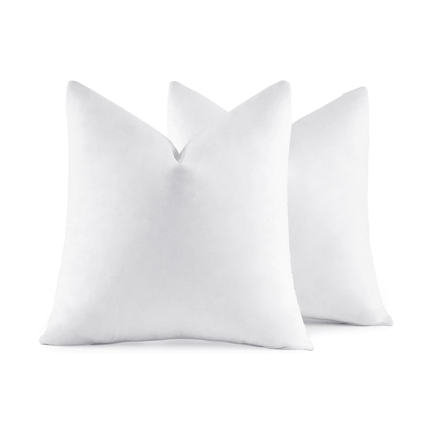 MIULEE 18x18 Pillow Inserts, Pack of 2 Feather Throw Pillow Inserts, Decorative Fluffy Cotton Fabric for Living Room Sofa Bed