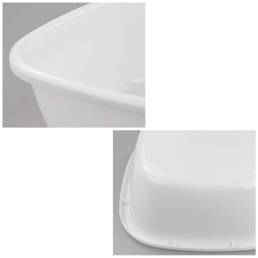 Yarebest 12 Quart Plastic Basin Set of 4, Wash Bin Dishpan, White