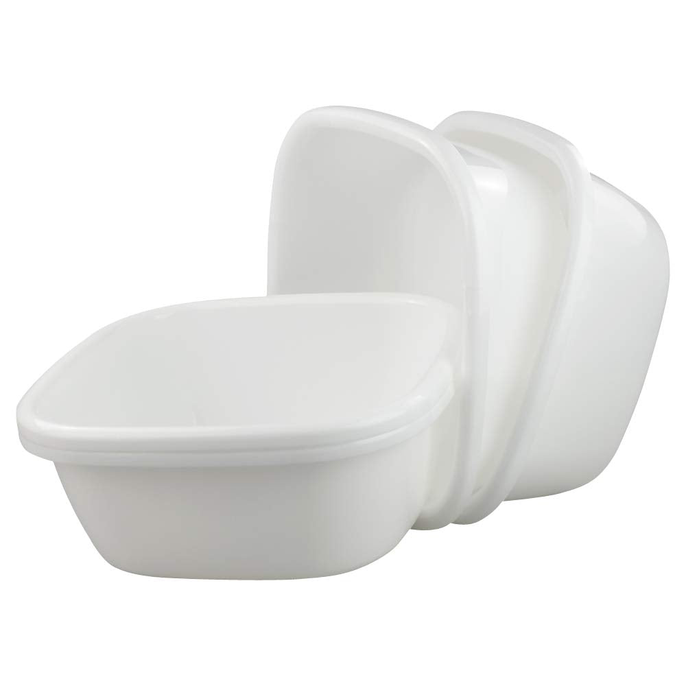Yarebest 12 Quart Plastic Basin Set of 4, Wash Bin Dishpan, White
