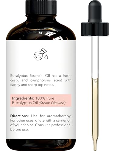 Brooklyn Botany Eucalyptus Essential Oil - Huge 118 ml - 100% Pure and Natural - Premium Grade with Dropper - for Aromatherapy and Diffuser