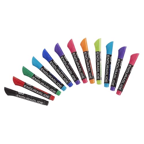 Quartet EnduraGlide Dry-Erase Markers, Chisel Tip, Bold Colour, Assorted Colours, 12-pack (6447459961)