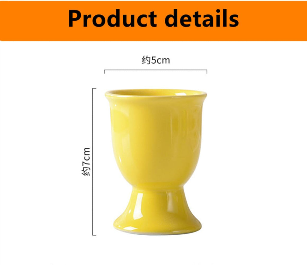 Porcelain Egg Cups Ceramic Egg Stand Holders for Soft Boiled Eggs Set of 6 for, Mix Color, Easter Housewarming Gifts