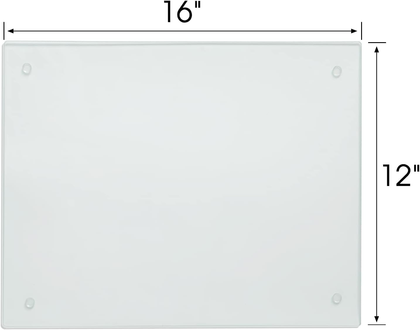 JAMBALAY Tempered Glass Cutting Board for Kitchen, 40CMx30CM Clear Glass Cutting Board with Rubber Non-Slip Feet, Heat and Scratch Resistant, Shatterproof, Dishwasher Safe,Transparent