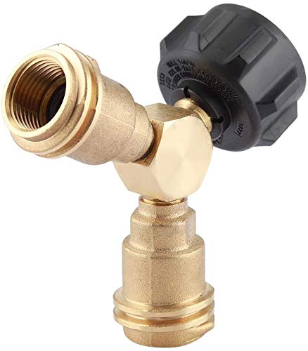 Propane Splitter, Propane Y Splitter Tee Solid Brass with 1-Male QCC and 2-Female QCC for BBQ Grill,Camping Stoves, Gas Burners, Heater, Fire Pit