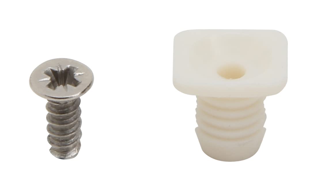 Silverline Hardware Silverline 8mm Plastic Hinge Dowel Inserts with Screws,50 Pcs