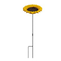 MIXXIDEA Sunflower Bird Feeder Baths for Outdoors Small Stick into Ground Cute Bath Tray Feeders for Outdoor Garden Decoration for Bird Lovers