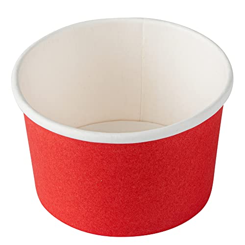Restaurantware Red 50 Count to Go Cup Disposable 3 x 3 x 1.8 Inches Paper Mini Cup Grease-Resistant Cup Recyclable Durable Design