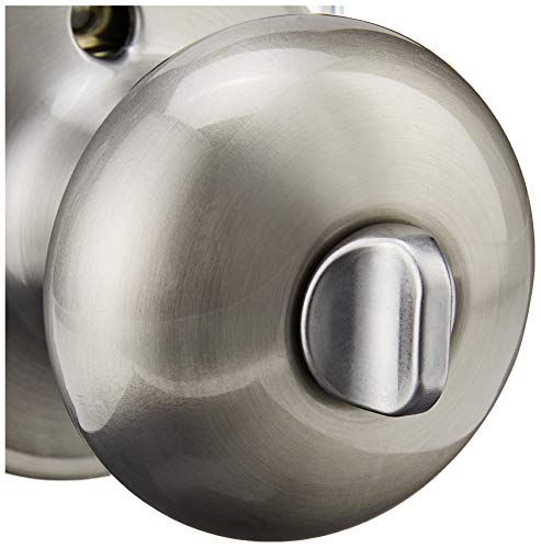 J-Series by SCHLAGE Stratus Bed and Bath Knob, Satin Nickel (J40STR619)